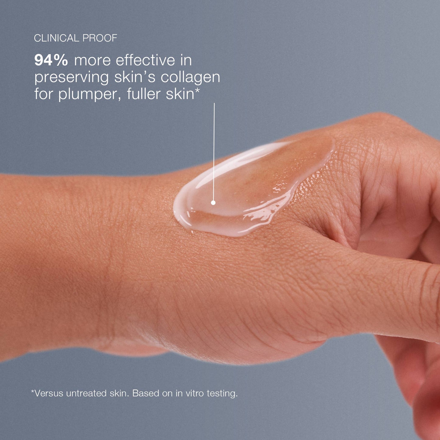 pro-collagen banking serum clinical proof swatch on hand 