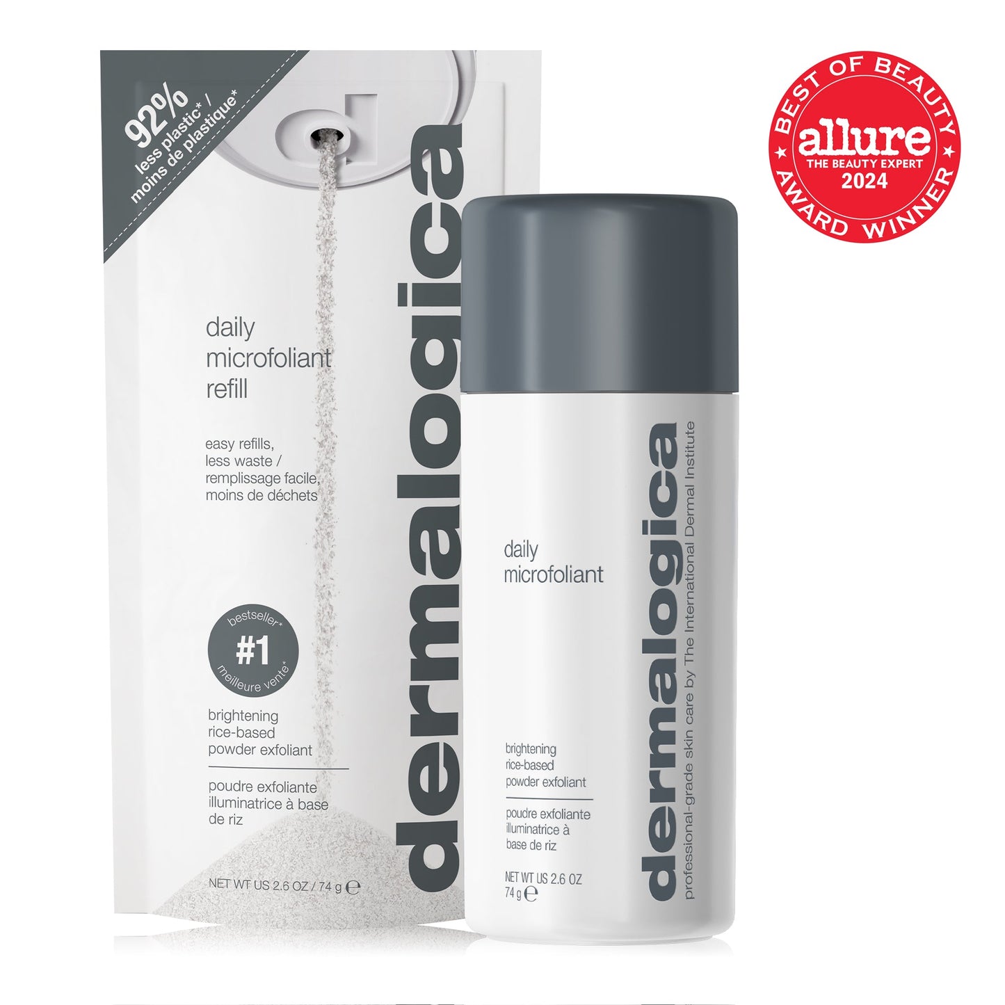 daily microfoliant refill pack and bottle 