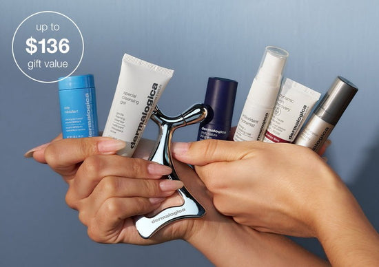 hand holding dermalogica minis