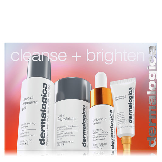 cleanse + brighten set carton and contents