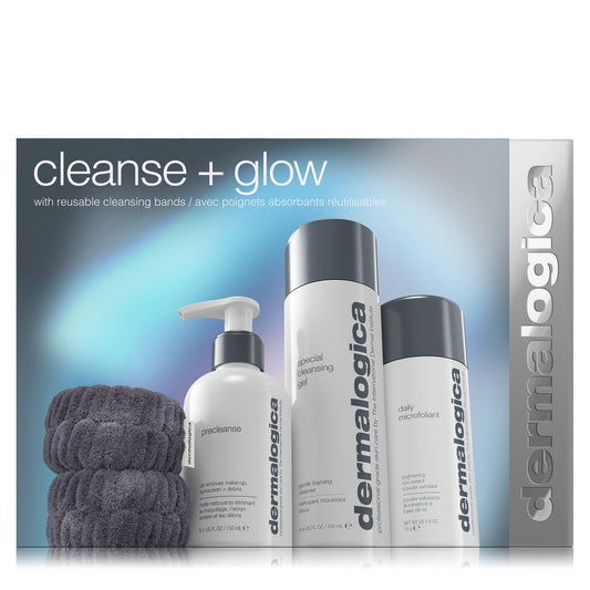 cleanse + glow set carton and contents