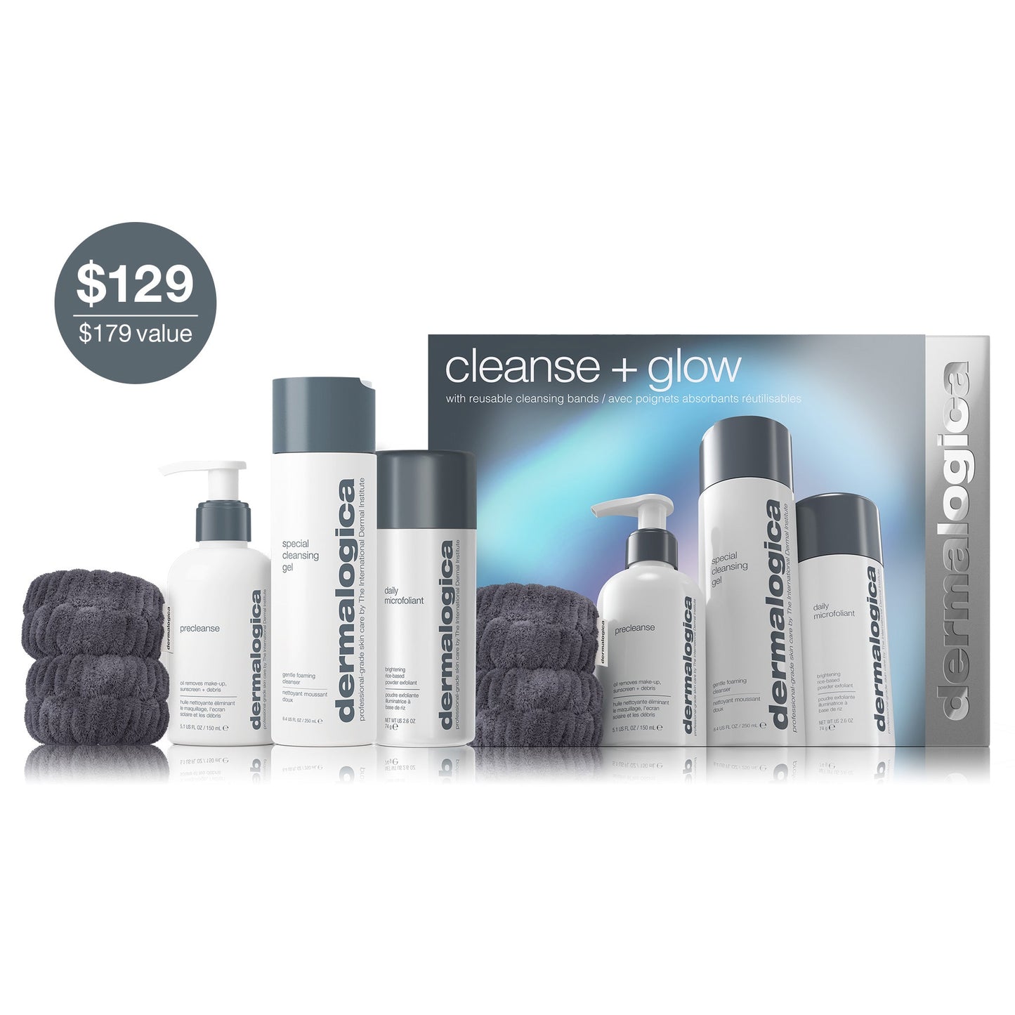 cleanse + glow set carton and contents 