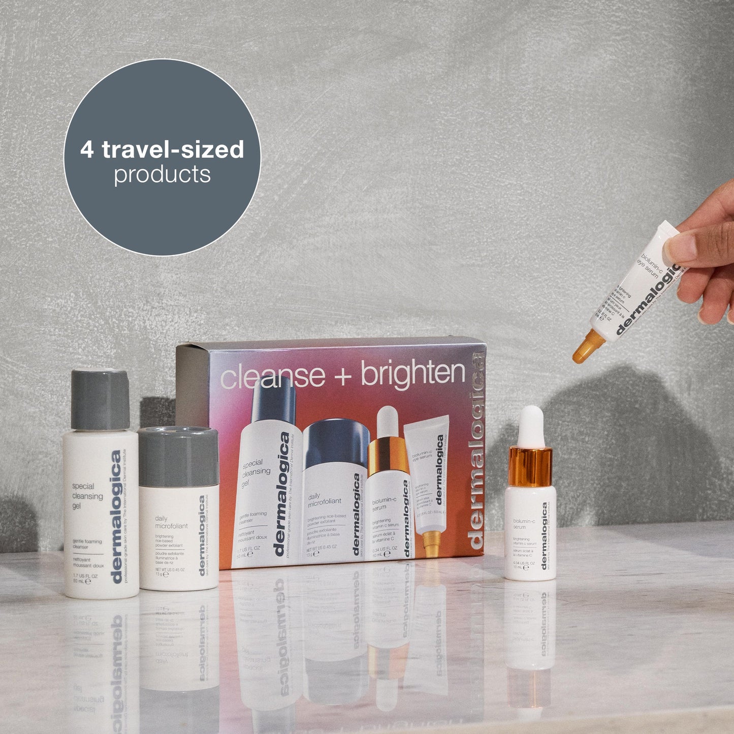 cleanse + brighten 4 travel-sized products 